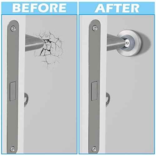 Pangda Concave Wall Door Bumper Stop Silver Stainless Steel Wall Door Bumper with 1-1/8 Inch Gray Round Rubber Protector Stops(Silver,30 Pieces)