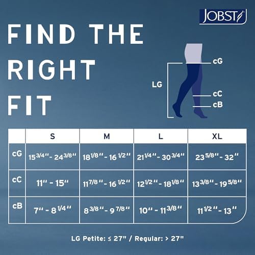 JOBST Relief Thigh High Graduated Compression Stockings 15-20mmHg - Comfortable Unisex Design with Silicone Dot Band - Closed Toe, Beige, X-Large