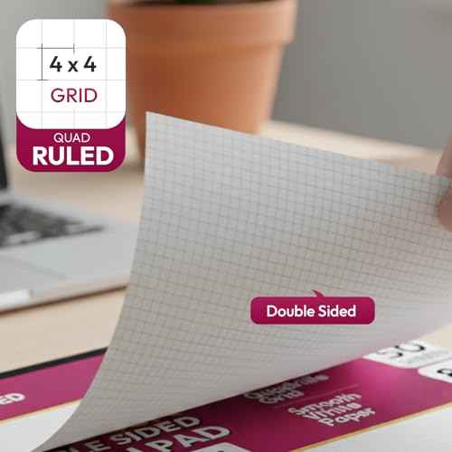 Top Desk Graph Paper Pad 22x17 Inch, 50 Sheets, Double-Sided, 80 GSM Large Quadrille Grid Paper for Drafting, Design, Art & Illustration, Architecture and Academic Use - 2 Packs