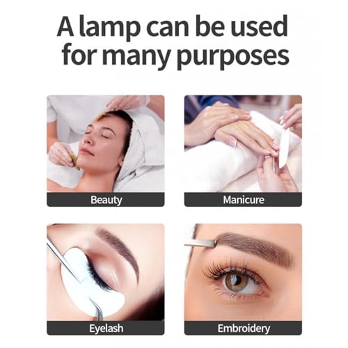 22 Inch Half Moon Nail Desk Lamp Touch Key Half Moon Fill Light Foldable 20W Nail Lamp Desktop Table Lamp with Phone Clip (US Plug)