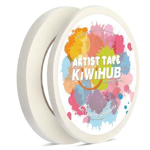 2 Pack White Artist Tape for Watercolor Paper, White Art Masking Tape for Drafting Painting Canvas Framing - Acid Free 0.25" x 180 FT & 0.4" x 180 FT