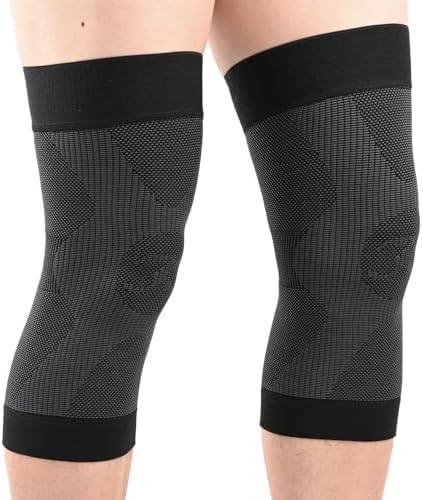 KEKING Orthopedic Brace for Tendinitis, Arthritis, ACL, MCL, Injury Recovery, Meniscus Tear, Knee Pain, Aching Knees, Patellar Tendonitis and Arthritis, Knee Compression Sleeves 2 Pack, Black 3XL