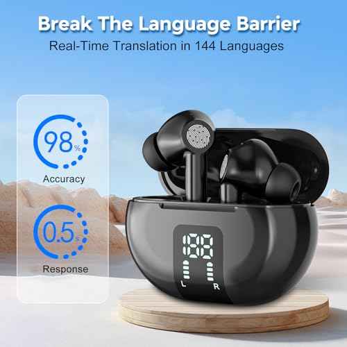 Translation Earbuds,Wireless Earbuds,138Translation Languages Bluetooth Headphones,Translation Earbuds Real Time,Fast Reaction Translation Device