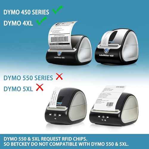 BETCKEY - Compatible DYMO 30323 (2-1/8" x 4") Shipping/Name Badge Labels, Compatible with DYMO Labelwriter 450, 4XL, NOT Fit 550 & 5XL [20 Rolls/4800 Labels]