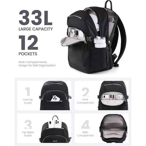 LOVEVOOK Laptop Backpack for Women Men, 17.3 Inch Work Business Computer Backpack, College School Bookbag for Student Teen Girl Boy, Travel Personal Item Bag, Casual Daypack Purse for Back to School