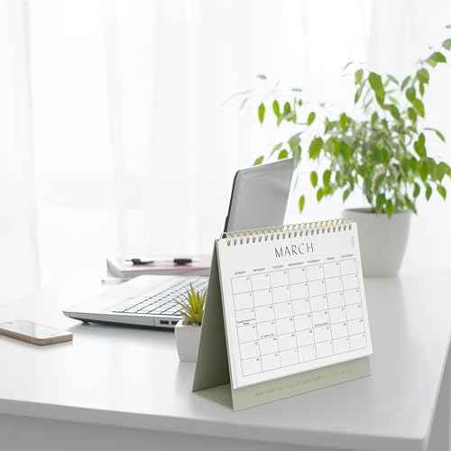 Aesthetic Desk Calendar 2025-2026 - Runs from January 2025 until June 2026 - Beautiful Small Flip Desktop Calendar for Easy Organizing