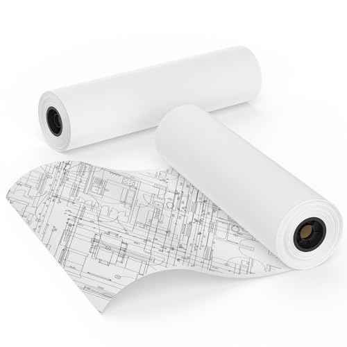 Wide Format Paper 36 in x 150 ft CAD Bond Rolls, 2 Rolls Plotter Paper on 2" Core for CAD Drawings, Engineering Plans, GIS Maps & Architectural Designs
