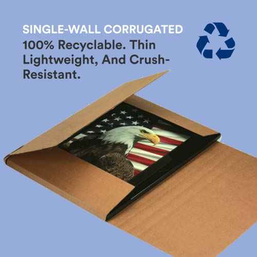 BOX USA Flat Mailer Shipping Boxes 10.25"L x 8.25"W x 1.25"H Medium 50-Pack | Corrugated Cardboard Box for Small or Large Business Packaging, Mailing, and Storage