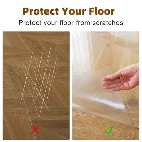 Royhom Clear Chair mat for Hardwood Floor 48 x 60 Inches, Clear Floor Mat for Rolling Chairs, Desk Hard Surface Pad, Waterproof Rectangle Protector Pad