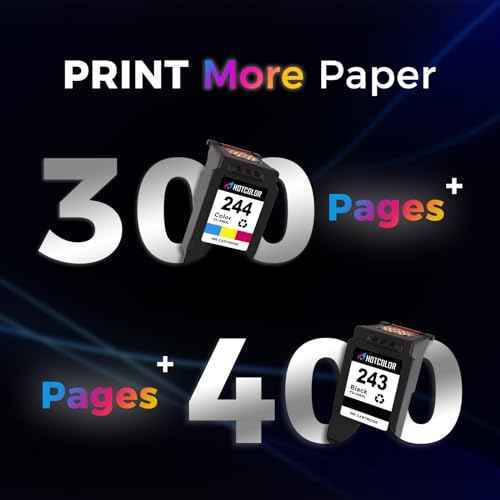 PG-243 CL-244 Replacement for Canon Ink cartridges 243 and 244 for Canon 243 Black Ink for Canon mg2522 Ink cartridges PIXMA TS3120 TS3122 MX492 MG2525 TR4520(1Black/1Tri-Color, 2PK)