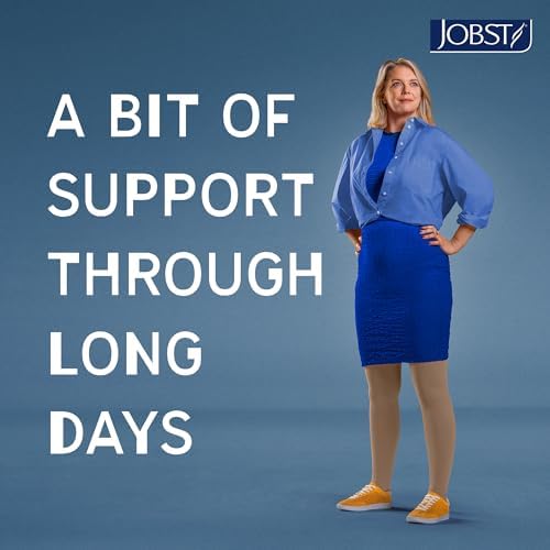 JOBST Relief Thigh High Open Toe Compression Stockings, High Quality, Unisex, Extra Firm Legware with Silicone Band for Easy Donning, Compression Class- 30-43