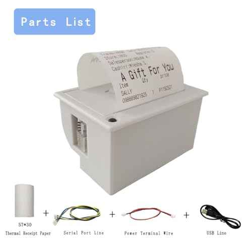 Maikrt Embedded Thermal Printer 1224V Micro Thermal Receipt Printer Serial Port Microcontroller Secondary Development MCU Printing Module TTL/RS232, C209H, 82*58*44MM, Black