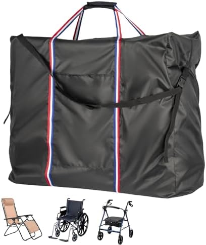 Rollator Travel Bag - Waterproof Wheelchair Bag for Folding Walker, Compact Wheelchair Transport Chair Portable Carry Case Cover for Car & Airplane TSA Traveling (34" Lx17 Wx42 H)