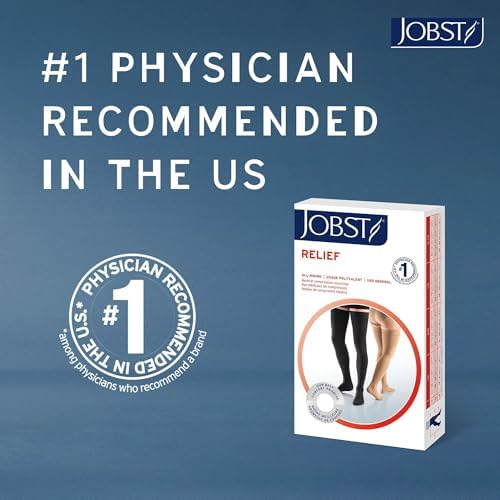 JOBST Relief 20-30 mmHg Compression Stockings, Waist High Pantyhose, Closed Toe Compression Socks for Women/ Men for Tired, Aching or Swollen Legs