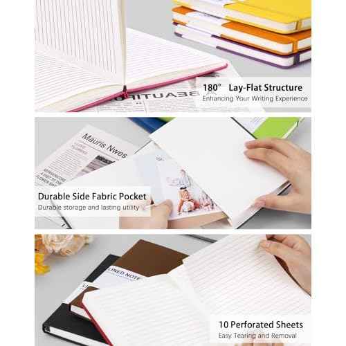 Dynta Hardcover Journals Bulk, 10 Packs A5 Lined Notebooks for Writing 200 Pages/100Sheets, 8.4 x 5.8 inch, 10 Colors Classic Ruled Notebook for Work/Note Taking/College