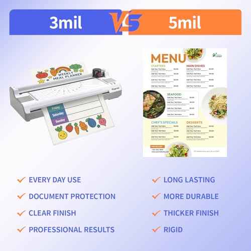 100 Pack 5Mil Legal Size Laminating Sheets 8.5"x14" (9x14.5) - Choise for Teachers and Officers-Thermal Pouches, Compatible with All Laminators for Documents/Cards/Photos