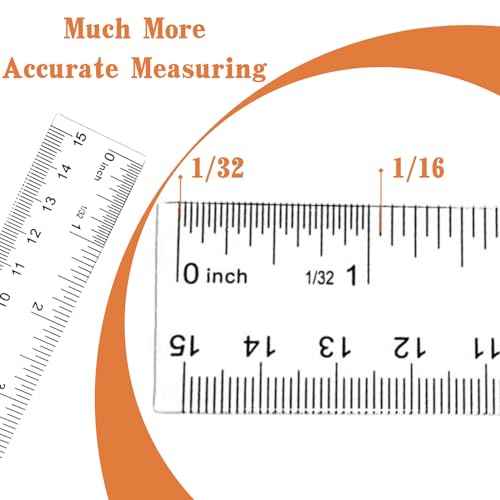 Plastic Rulers, 6 Inch Ruler, Clear Measuring Tool for Student School Office, Inches and Centimeters, Pack of 2
