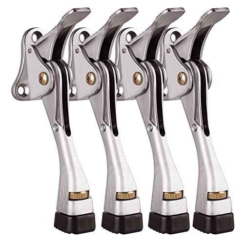 Gotega Door Stopper, 4 Packs Kickdown Door Stop with One Touch Adjustable Height and Rubber Tip 4 Inches, Door StopsÂ¡Â¦