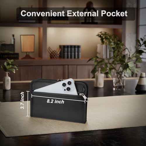 Fireproof Money Bag,Money Bag with Lock and Zipper,Safe Fireproof Waterproof,Suitable for Cash, Mobile Phones, Keys, Credit Cards