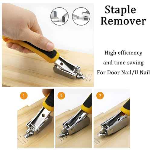 Upholstery Staple Remover Tack Puller Nail Remover Tool Set Nail Puller Plier, Staple Puller, Tack Lifter, Fastener Remover, for Furniture Floor Wall Wooden Case Car Photo Frame (4 pcs)