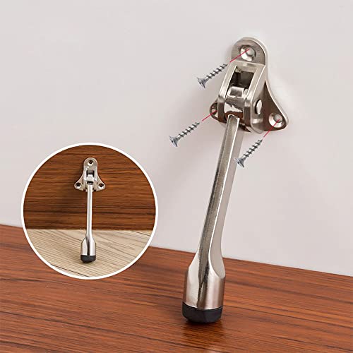 Boshen 20Pcs Kickdown Door Stopper Easy-Install Door Stop Holder Premium Rubber Foot Ajustable Height (Satin Nickel, 20 Pack)