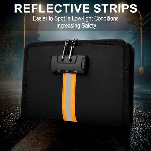 Fireproof Money Bag,Money Bag with Lock and Zipper,Safe Fireproof Waterproof,Suitable for Cash, Mobile Phones, Keys, Credit Cards