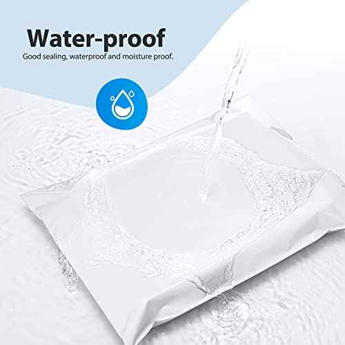 Fuxury Poly Mailers 12x15.5" 500Pcs Bulk Heavy Duty Shipping Bags for Clothing, Strong Adhesive Sealing Shipping Envelopes,Tear-resistant Postal Mailing Poly Bags for Books,Business (White)