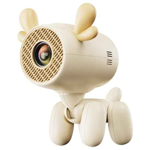 Mini Projector, Cartoon Dog Smart Projector with Wifi 6 and Bluetooth 5.1, Full HD 4K Support, Portable Projector Android 11, 160ANSI Auto Keystone Correction 130" Screen