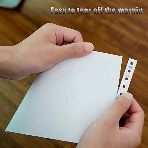 FirstZi Blank 9.5x11 Inches Continuous Feed Computer Paper Fanfold for Dot Matrix Printers, 1000 Count per Box, White 1 Part, Margin Perforated, Perfect for Receipts, Invoices, Bill List