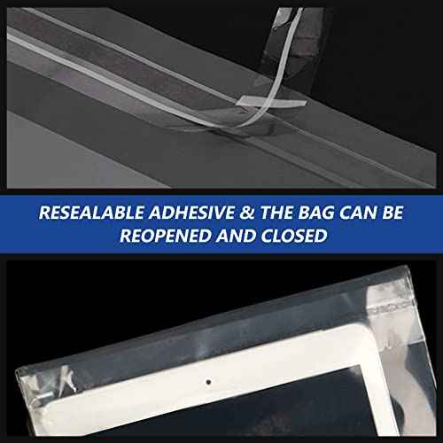 12" x 15" (500 Count) Self Seal Clear Poly Bags with Suffocation Warning for Packaging, Shipping, Clothing, Shirts & FBA - Resealable Adhesive