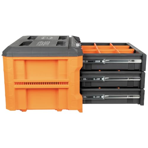 Klein Tools 54823MB MODbox 3-Drawer Tool Box Organizer, Heavy-Duty Tool Storage, Stackable Module, 50-Pound Capacity