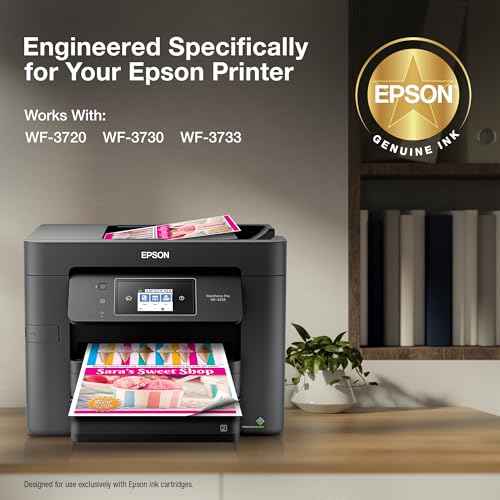 EPSON 702 DURABrite Ultra Ink High Capacity Black Cartridge (T702XL120-S) Works with WorkForce Pro WF-3720, WF-3730, WF-3733