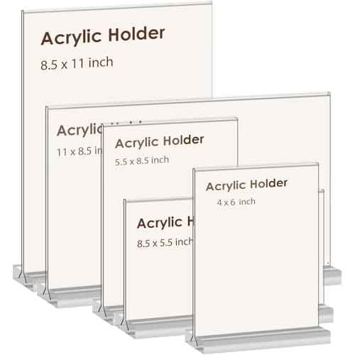 newnewshow 4x6 Inch Clear Acrylic Sign Holder, Display Stand, Plastic Card Holder for Business, Office, Retail (4x6 Inch 3 Pack)