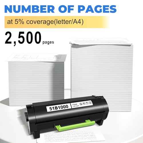 51B1000 Toner Cartridge Black Compatible for Lexmark MS317 MS317DN MS417 MS417DN MS517 MS517DN MS617 MS617DN MX317 MX317DN MX417 MX417DN MX517 MX517DE MX617 MX617DE MX417de Printers£¨1-Pack,2500Pages