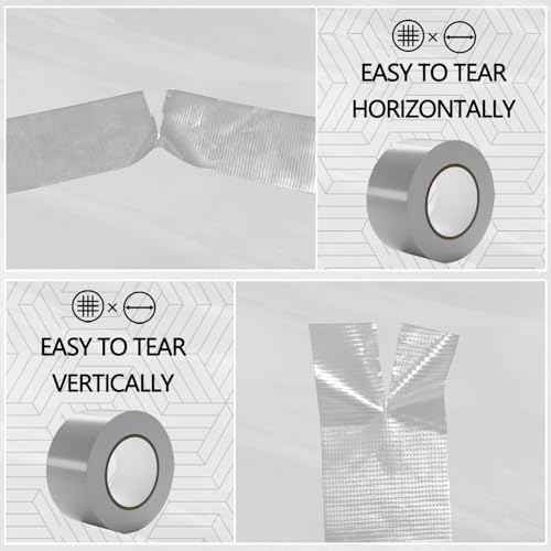 SWRT 9 Mil 5-Pack Silver Heavy Duty Duct Tape Strong Adhesive, 2 in x 30 YD (Total 150YD) Duct Heavy Duty Waterproof All Weather Gray Duct Tape No Residue Sealing & Patching for Indoor&Outdoor Repair
