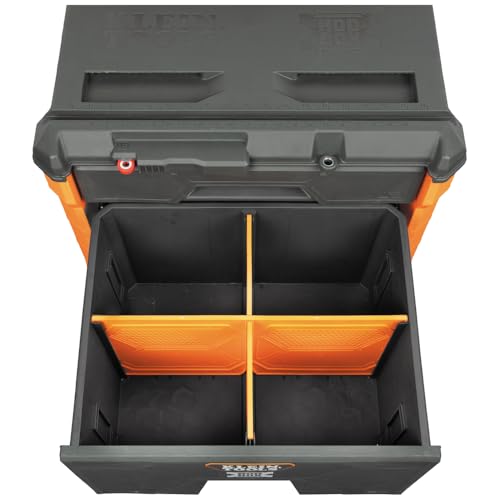Klein Tools 54801MB MODbox Rolling Drawer Tool Box, Heavy-Duty Double Drawer Tool Organizer, Deep Stackable Set