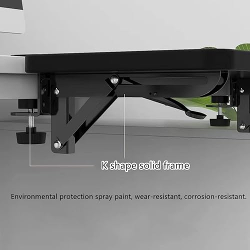 Desk Extender 25.2" x 9.45" Ergonomic Computer Table Extension Arm Support Collapsible Keyboard Tray for Square Tabletop - Carbon Fiber