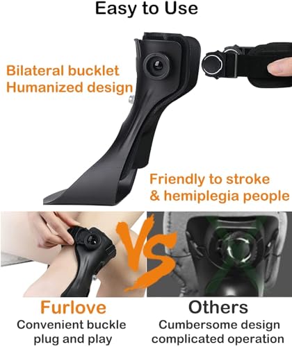AFO Drop Foot Brace, Upgraded Medical Foot Up Ankle Foot Orthosis Support with Inflatable Airbag for Hemiplegia Stroke Shoes Walking Foot Stabilizer (Left, M)
