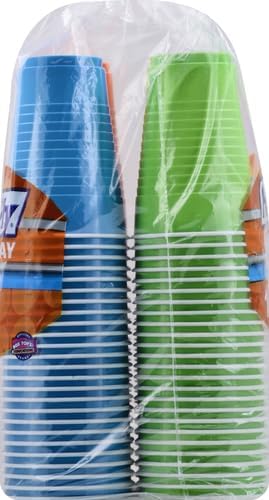 Hefty Plastic Cups, 16 Ounce, Disposable | 100 Count | Pack of 2 | Party | Assorted