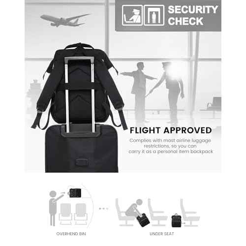 LOVEVOOK Laptop Backpack for Women, Travel with Compartment, Water Resistant Teacher Nurse Backpack, Anti-theft Back Pack Charger Work Doctor, 15.6-Inch, Black