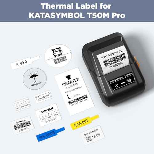 SUPVAN T50M Series Label Maker Tape, 2 Rolls 1.96'' ¡¿ 3.14'' (50mm ¡¿ 80mm) 100 Labels/Roll Genuine Laminated Thermal Label Tape, Waterproof Oilproof Highly Adhesive Auto Detect Labels, Black on White