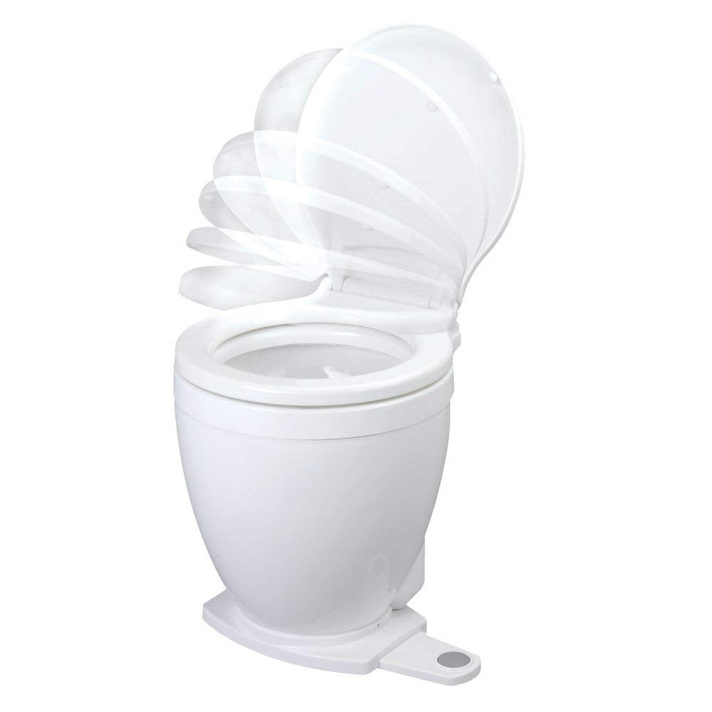Jabsco 58500-0012, Lite Flush Compact Marine Electric Toilet with Foot Control