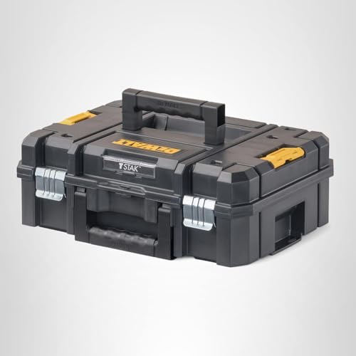 DEWALT TSTAK II Tool Box, Flat Top Tool Storage Case, Organizer Box Holds Up To 66 lbs, Flexible Platforms for Stacking, 13 Inch (DWST17807)