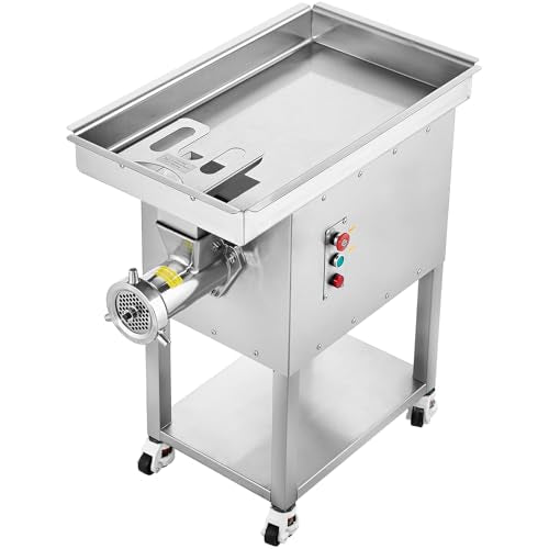 VEVOR Commercial Electric Meat Grinder, 22 Lb/Min Cabinet Meat Grinder, 2200W Industrial Grinder with Blade, Grinding Plate, Sausage Maker, Stainless Steel Meat Mincer Machine for Kitchen, Restaurant