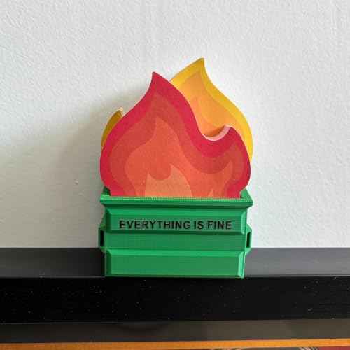 Garbage Can Fire Sticky Notes Office Supplies Flame Notepads Desk Accessories Funny White Elephant Gifts for Coworker Boss Teacher Women Men Adult 300 Sheets