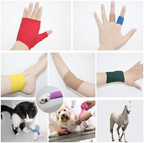 Self Adherent Cohesive Bandage 2"x5 Yards First Aid Bandages Stretch Sport Athletic Wrap Vet Tape for Wrist Ankle Sprain and Swelling,Skin(24 Rolls)