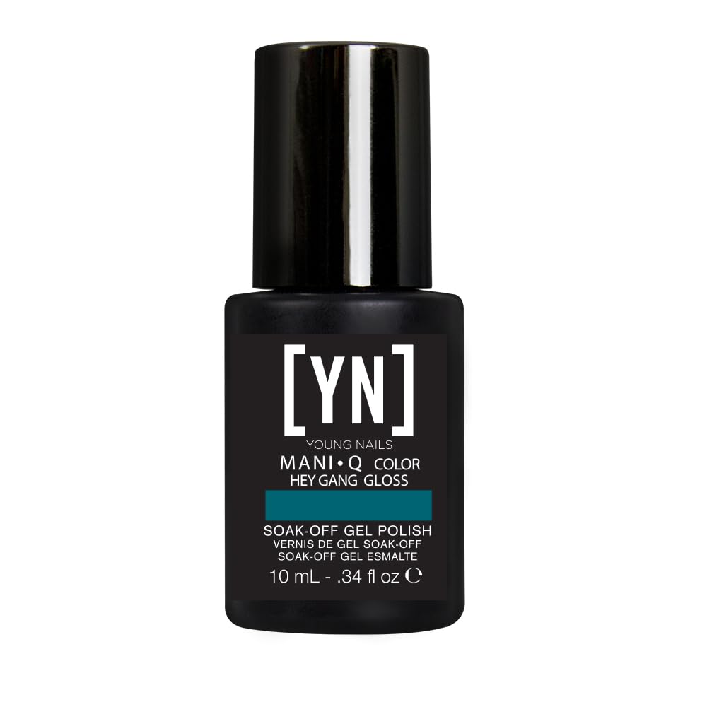 Young Nails Mani-Q Color Gel Polish - Soft Gel Nail Polish for Natural Nails, Nail Enhancements, Builder Gel, Fast Curing LED/UV Soak-Off Gel, Use w/Gel Base & Top Coat, 1/3 oz, Hey Gang