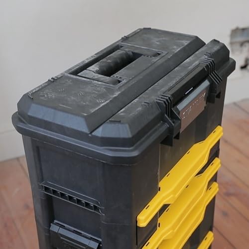 STANLEY Rolling Workshop Toolbox, Detachable Toolbox with Drawers, Flip Bin, Back Pocket, 7 Heavy Duty Wheels, 1-79-206