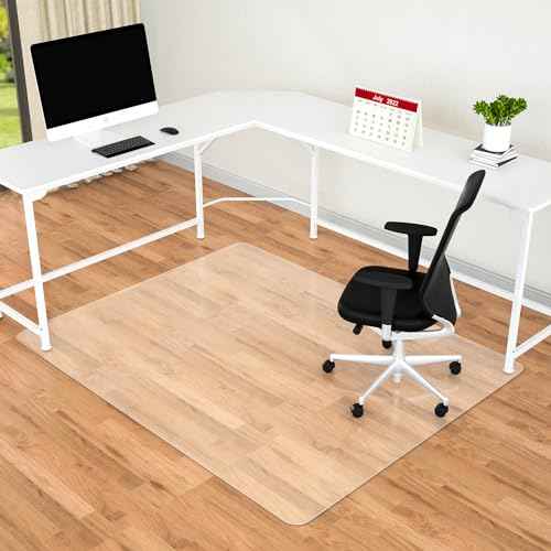 Amyracel Office Chair Mat for Hardwood Floor Desk Floor Mat for Hardwood Floors, Clear Desk Chair Mat for Hard Floor Easy Glide Floor Protector Mat (for Hard Floor, 46" x 60" Rectangular)