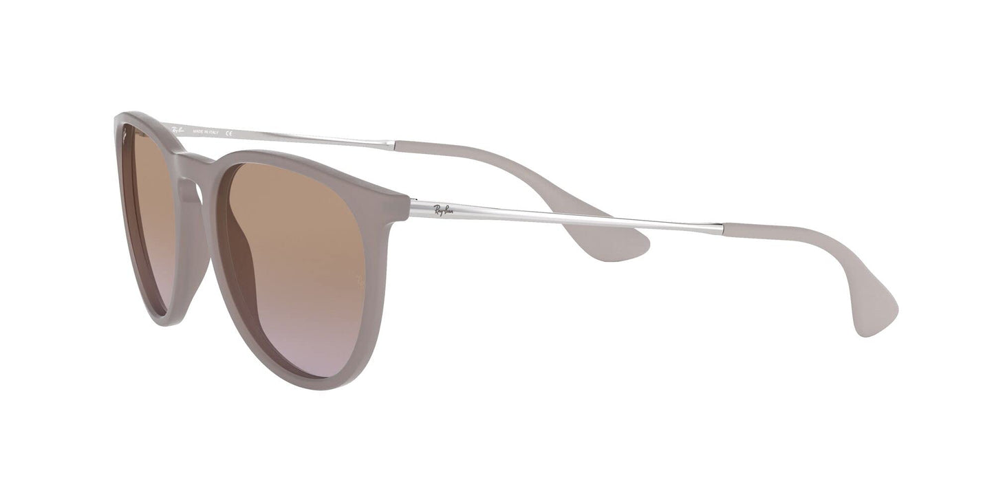 Ray-Ban Unisex RB4171 Erika Round Sunglasses, Dark Rubber Sand/Violet Gradient Brown, 54 mm